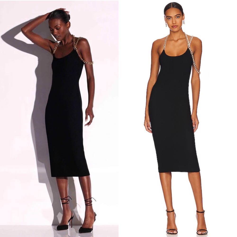 NWT THE SEI 90s Chain Halter Strap Knit Scoop Neck Bodycon Cocktail Dress‎ Small